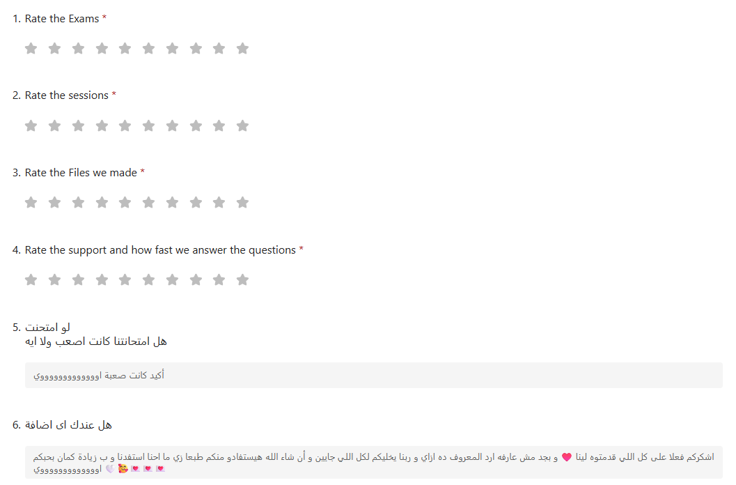 Screenshot of the product dashboard